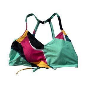 Xersion Bikini Swim Top Multicolor XL Adjustable Back Straps Beach mix match